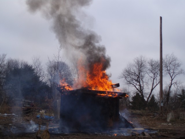 One of the many visits to the Stearly property on First Ave. in Trappe.  During December 2007, they had numerous controlled burns at the site to make way for a development.