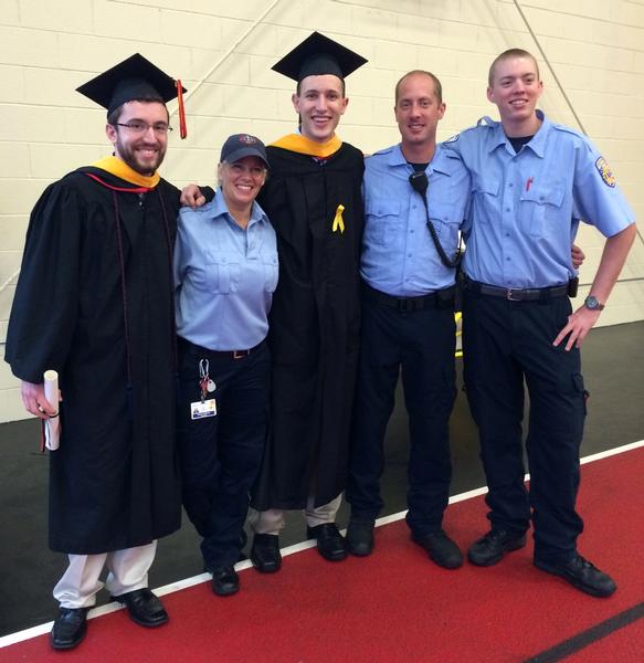 Congratulations EMT Dave Rowe and Paramedic Mike Osinski (L-R) 2014 Ursinus College graduates!  Dave will be attending starting paramedic school while Mike will be attending Temple Medical School.  